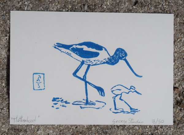Motherhood, linogravure