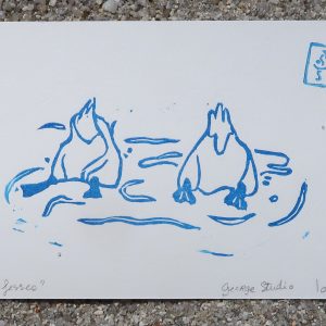 Duck fesses, linogravure