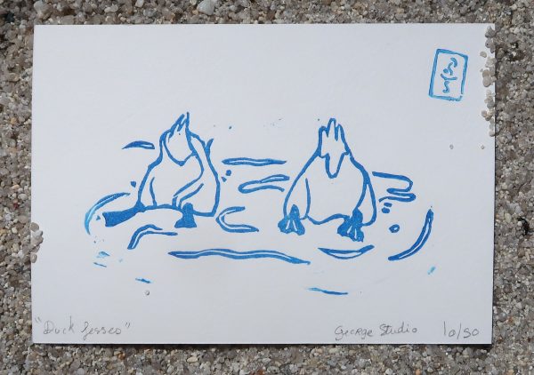 Duck fesses, linogravure